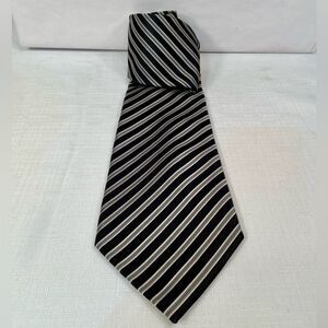 Club Room Black and White Striped Tie